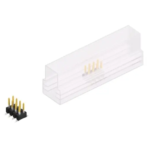 Preisreduziert Stiftleiste, 8-polig, RM 2.54 mm, abgewinkelt, schwarz, 10049181