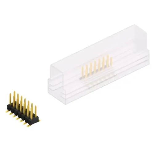 Versand Am Gleichen Tag Stiftleiste, 14-polig, RM 2.54 mm, abgewinkelt, schwarz, 10049439