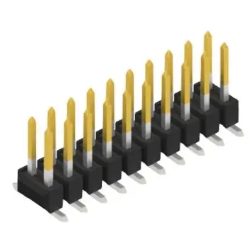 Versand Am Gleichen Tag Stiftleiste, 20-polig, RM 2.54 mm, abgewinkelt, schwarz, 10049477