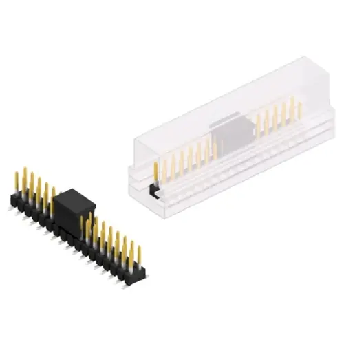 Stiftleiste, 34-polig, RM 2.54 mm, abgewinkelt, schwarz, 10049556 Kostenfreie Lieferung