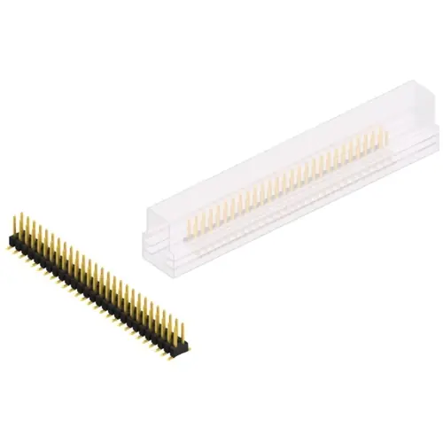 Stiftleiste, 54-polig, RM 2.54 mm, abgewinkelt, schwarz, SL11SMD06254GSM Abverkauf