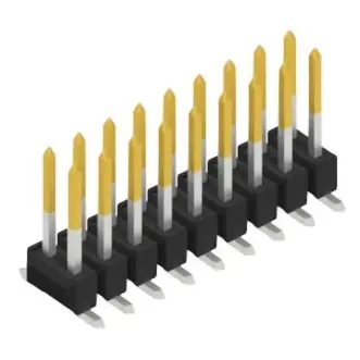 Stiftleiste, 18-polig, RM 2.54 mm, abgewinkelt, schwarz, 10049679 Highlight