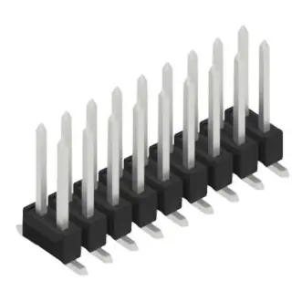 Neuheit Stiftleiste, 18-polig, RM 2.54 mm, abgewinkelt, schwarz, 10049684