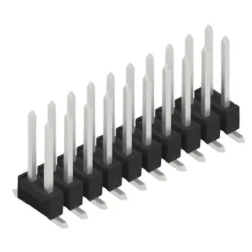 Neue Kollektion Stiftleiste, 20-polig, RM 2.54 mm, abgewinkelt, schwarz, 10049697