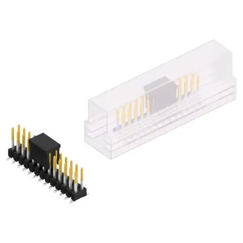 Stiftleiste, 26-polig, RM 2.54 mm, abgewinkelt, schwarz, 10049731 Neu