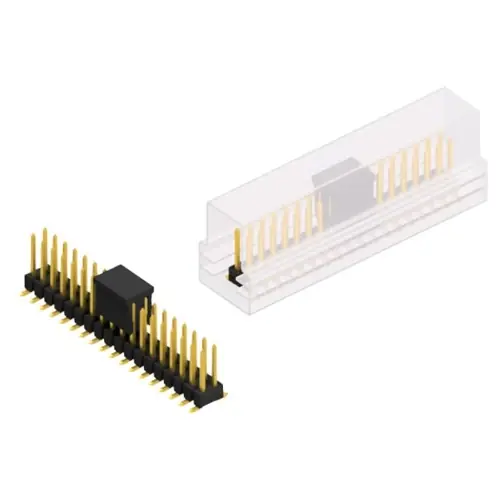 Stiftleiste, 36-polig, RM 2.54 mm, abgewinkelt, schwarz, 10049774 Markenware