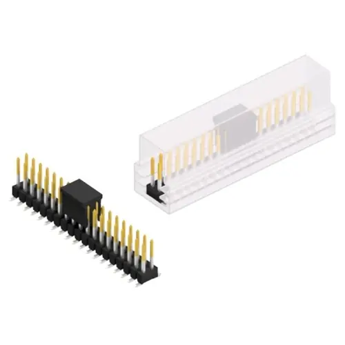 Stiftleiste, 38-polig, RM 2.54 mm, abgewinkelt, schwarz, 10049787 Top-Seller