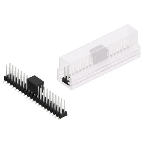 Nur Heute Stiftleiste, 40-polig, RM 2.54 mm, abgewinkelt, schwarz, 10049800