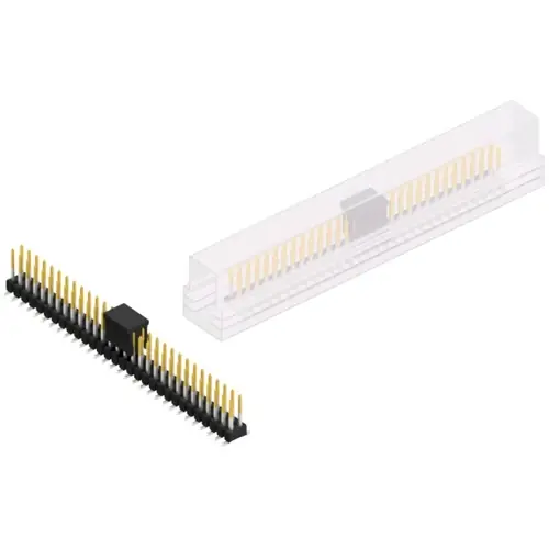 Stiftleiste, 60-polig, RM 2.54 mm, abgewinkelt, schwarz, SL11SMD07860SBSM Highlight