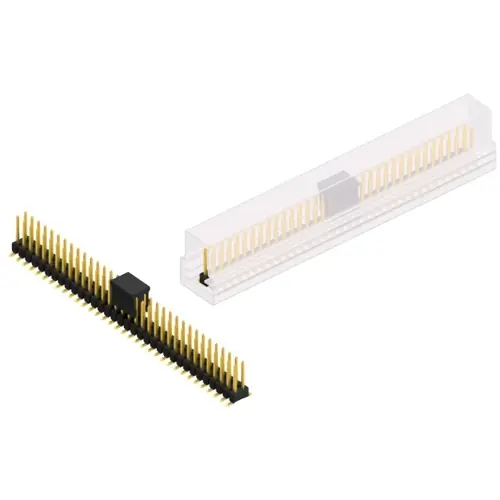 Markenware Stiftleiste, 68-polig, RM 2.54 mm, abgewinkelt, schwarz, SL11SMD07868GBSM