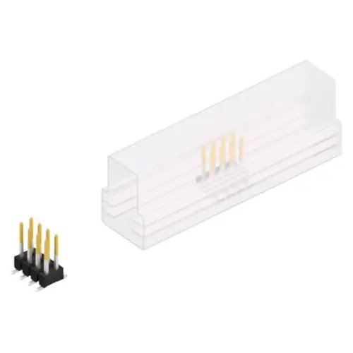 Schnäppchen Stiftleiste, 8-polig, RM 2.54 mm, abgewinkelt, schwarz, 10049619