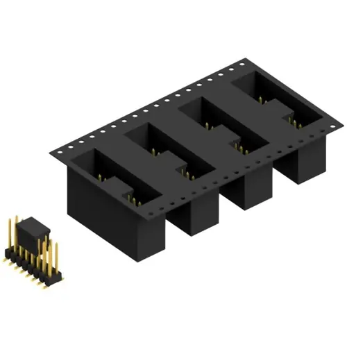 Stiftleiste, 16-polig, RM 2.54 mm, abgewinkelt, schwarz, SL11SMD10416GBTR Super-Preis