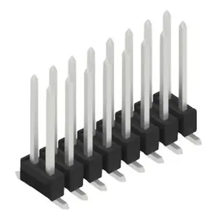 Stiftleiste, 16-polig, RM 2.54 mm, abgewinkelt, schwarz, SL11SMD10416Z Jetzt Kaufen