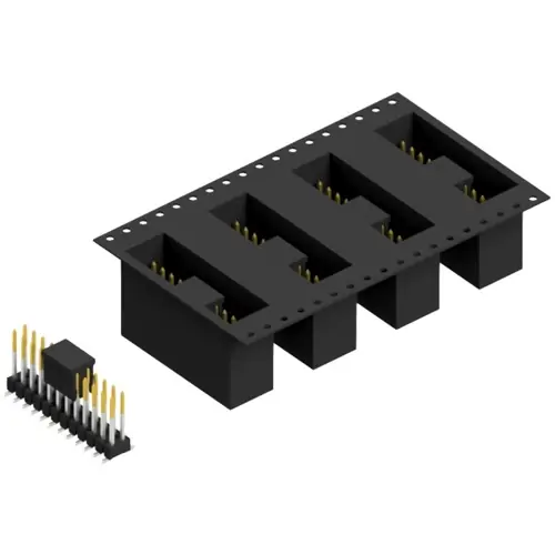 Echt Stiftleiste, 24-polig, RM 2.54 mm, abgewinkelt, schwarz, SL11SMD10424SBTR