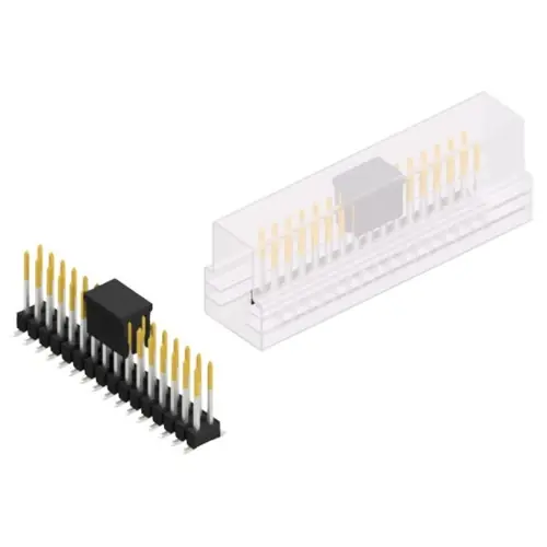 Stiftleiste, 32-polig, RM 2.54 mm, abgewinkelt, schwarz, 10049934 Gratis Versand