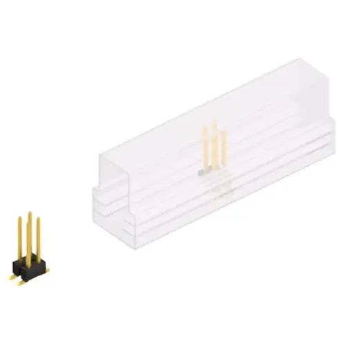 Stiftleiste, 4-polig, RM 2.54 mm, abgewinkelt, schwarz, SL11SMD1044GSM Sofort Bestellen