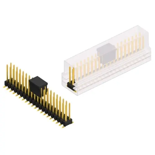 Stiftleiste, 40-polig, RM 2.54 mm, abgewinkelt, schwarz, 10049971 Versand Am Gleichen Tag