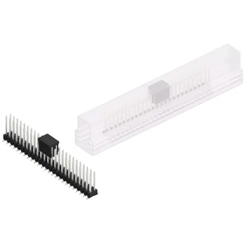 Stiftleiste, 50-polig, RM 2.54 mm, abgewinkelt, schwarz, SL11SMD10450ZBSM Markenware