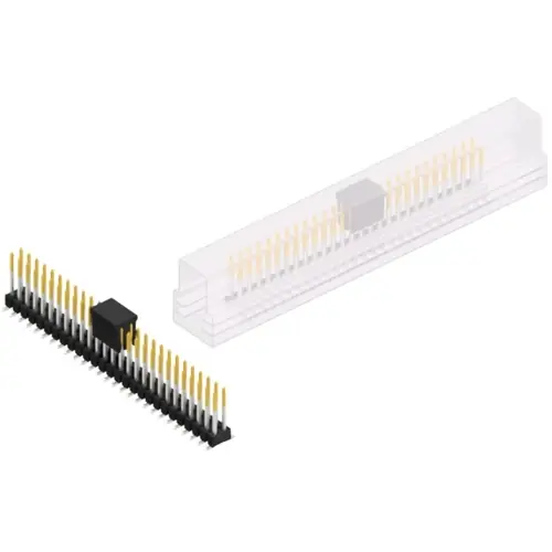 Stiftleiste, 54-polig, RM 2.54 mm, abgewinkelt, schwarz, SL11SMD10454SBSM Zertifiziert