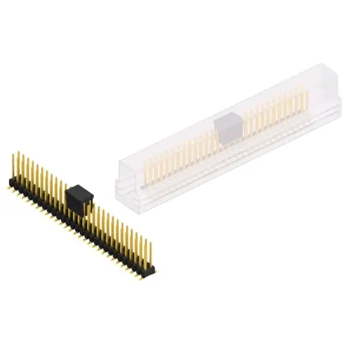 Stiftleiste, 58-polig, RM 2.54 mm, abgewinkelt, schwarz, SL11SMD10458GBSM Begrenztes Angebot