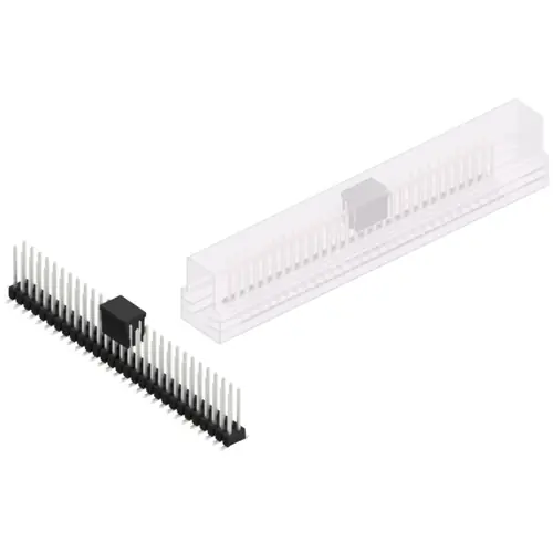 Stiftleiste, 58-polig, RM 2.54 mm, abgewinkelt, schwarz, SL11SMD10458ZBSM Gratis Versand