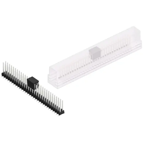 Rabatt Stiftleiste, 60-polig, RM 2.54 mm, abgewinkelt, schwarz, SL11SMD10460ZBSM