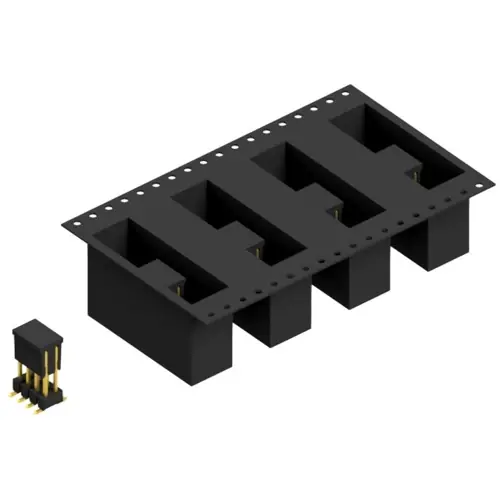 Neu Im Sortiment Stiftleiste, 8-polig, RM 2.54 mm, abgewinkelt, schwarz, SL11SMD1048GBTR