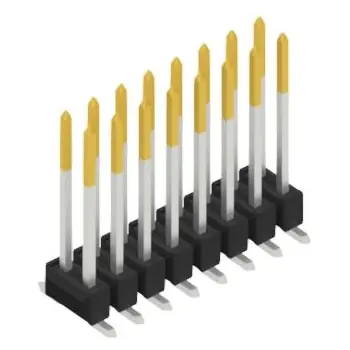 Stiftleiste, 16-polig, RM 2.54 mm, abgewinkelt, schwarz, 10050003 Abverkauf