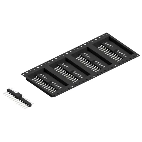 Stiftleiste, 12-polig, RM 2.54 mm, gerade, schwarz, SL12SMD03112ZBTR Highlight