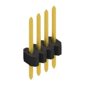 Stiftleiste, 4-polig, RM 1.27 mm, gerade, schwarz, 10060379 Gratis Versand
