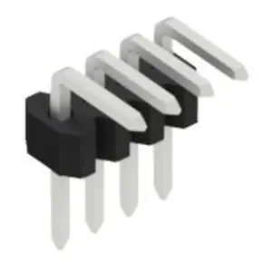 Stiftleiste, 4-polig, RM 1.27 mm, abgewinkelt, schwarz, 10060910 Ausverkauf