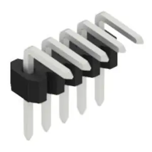 Neue Ware Stiftleiste, 5-polig, RM 1.27 mm, abgewinkelt, schwarz, 10060912