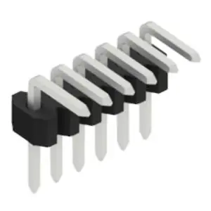 Stiftleiste, 6-polig, RM 1.27 mm, abgewinkelt, schwarz, 10060914 Echt