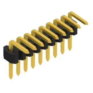 Ausverkauf Stiftleiste, 9-polig, RM 1.27 mm, abgewinkelt, schwarz, 10060920