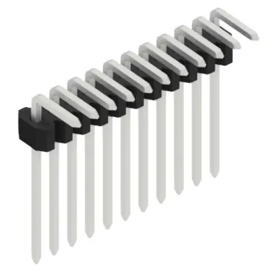 Stiftleiste, 11-polig, RM 1.27 mm, abgewinkelt, schwarz, 10061078 Highlight