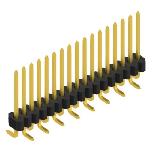 Super-Preis Stiftleiste, 17-polig, RM 1.27 mm, abgewinkelt, schwarz, 10061270