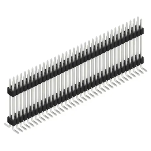 Stiftleiste, 70-polig, RM 1.27 mm, abgewinkelt, schwarz, SLVW10SMD12770Z Kostenfreie Lieferung