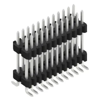 Stiftleiste, 24-polig, RM 1.27 mm, abgewinkelt, schwarz, SLVW11SMD10224Z Preisreduziert