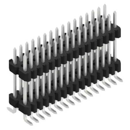 Geprüft Stiftleiste, 32-polig, RM 1.27 mm, abgewinkelt, schwarz, SLVW11SMD10232Z