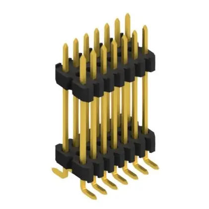 Sonderangebot Stiftleiste, 14-polig, RM 1.27 mm, abgewinkelt, schwarz, SLVW11SMD12714G