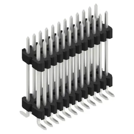 Stiftleiste, 24-polig, RM 1.27 mm, abgewinkelt, schwarz, SLVW11SMD12724Z Letzte Chance