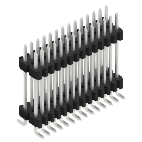 Stiftleiste, 28-polig, RM 1.27 mm, abgewinkelt, schwarz, SLVW11SMD12728Z Top-Preis