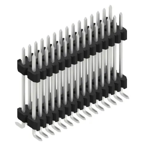 Wochenendangebot Stiftleiste, 30-polig, RM 1.27 mm, abgewinkelt, schwarz, SLVW11SMD12730Z