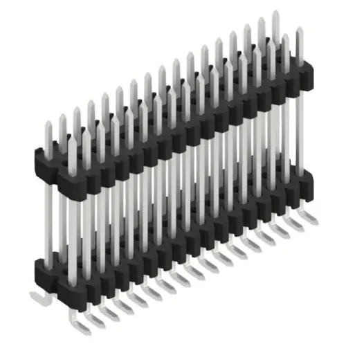 Neue Ware Stiftleiste, 34-polig, RM 1.27 mm, abgewinkelt, schwarz, SLVW11SMD12734Z