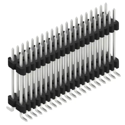 Kostenloser Rückversand Stiftleiste, 40-polig, RM 1.27 mm, abgewinkelt, schwarz, SLVW11SMD12740Z