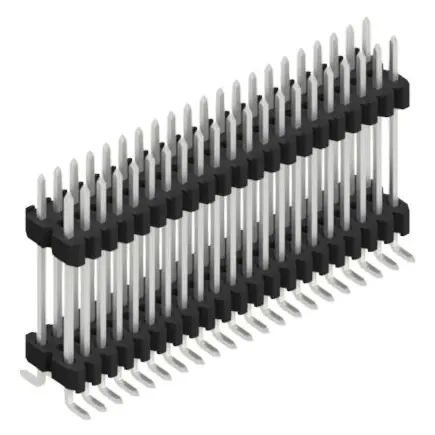 Wochenendangebot Stiftleiste, 42-polig, RM 1.27 mm, abgewinkelt, schwarz, SLVW11SMD12742Z