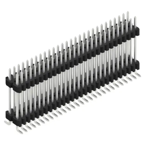 Stiftleiste, 56-polig, RM 1.27 mm, abgewinkelt, schwarz, SLVW11SMD12756Z Markenware