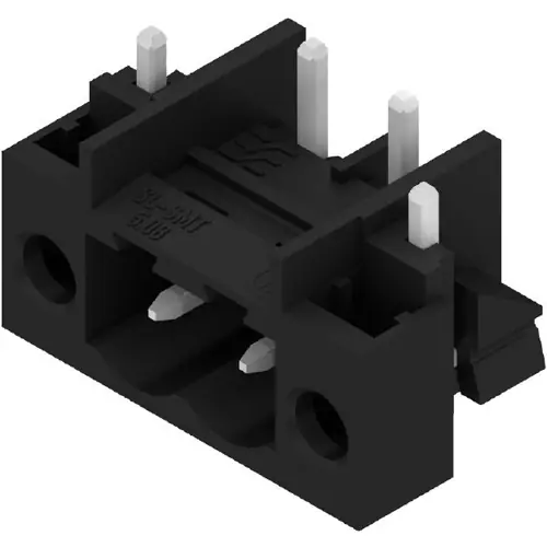 Stiftleiste, 2-polig, RM 5.08 mm, abgewinkelt, schwarz, 1876920000 Gratis Versand