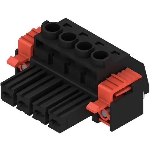 Buchsenleiste, 4-polig, RM 7.62 mm, gerade, schwarz, 1930180000 Neu