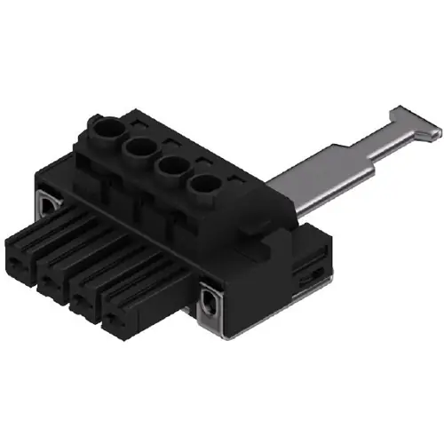 Neu Buchsenleiste, 4-polig, RM 7.62 mm, gerade, schwarz, 1933390000